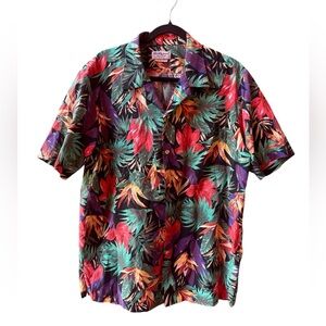 Vintage Tori Richards Hawaiian Safari Shirt Size XL